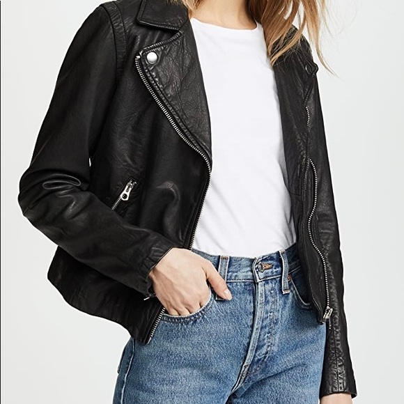 Madewell black leather jacket size XXS NWOT - Picture 3 of 3